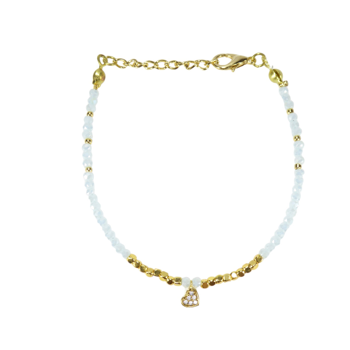 Heart Bead Bracelets in Gold Plated