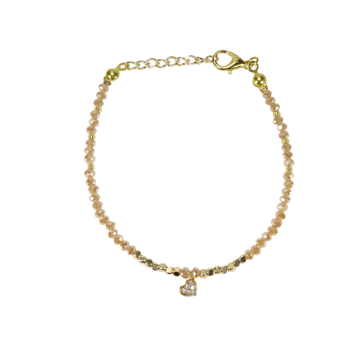 Heart Bead Bracelets in Gold Plated