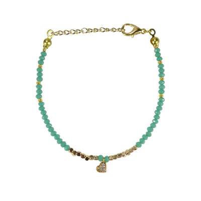 Heart Bead Bracelets in Gold Plated