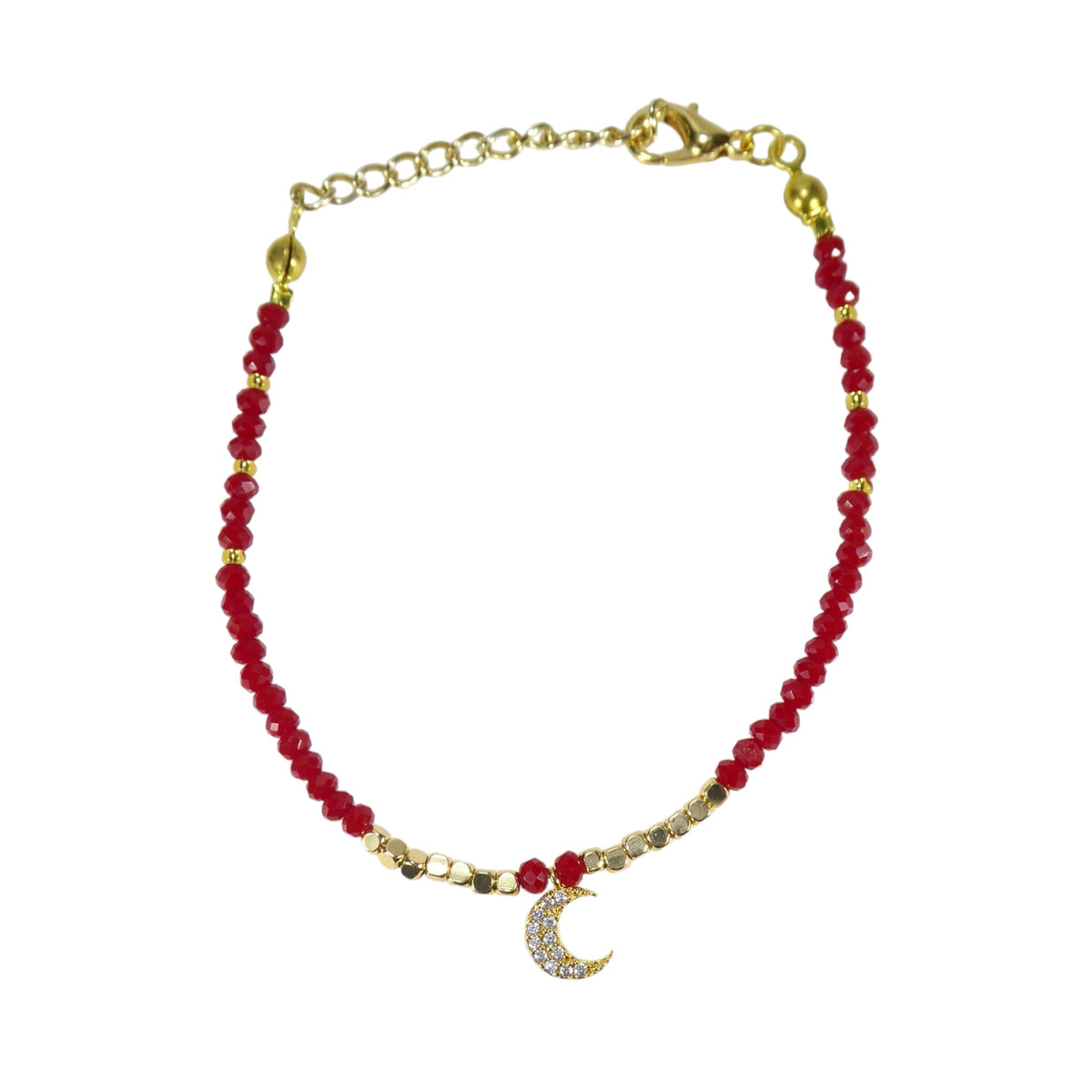 Moon Bead Bracelet, Gold Plated