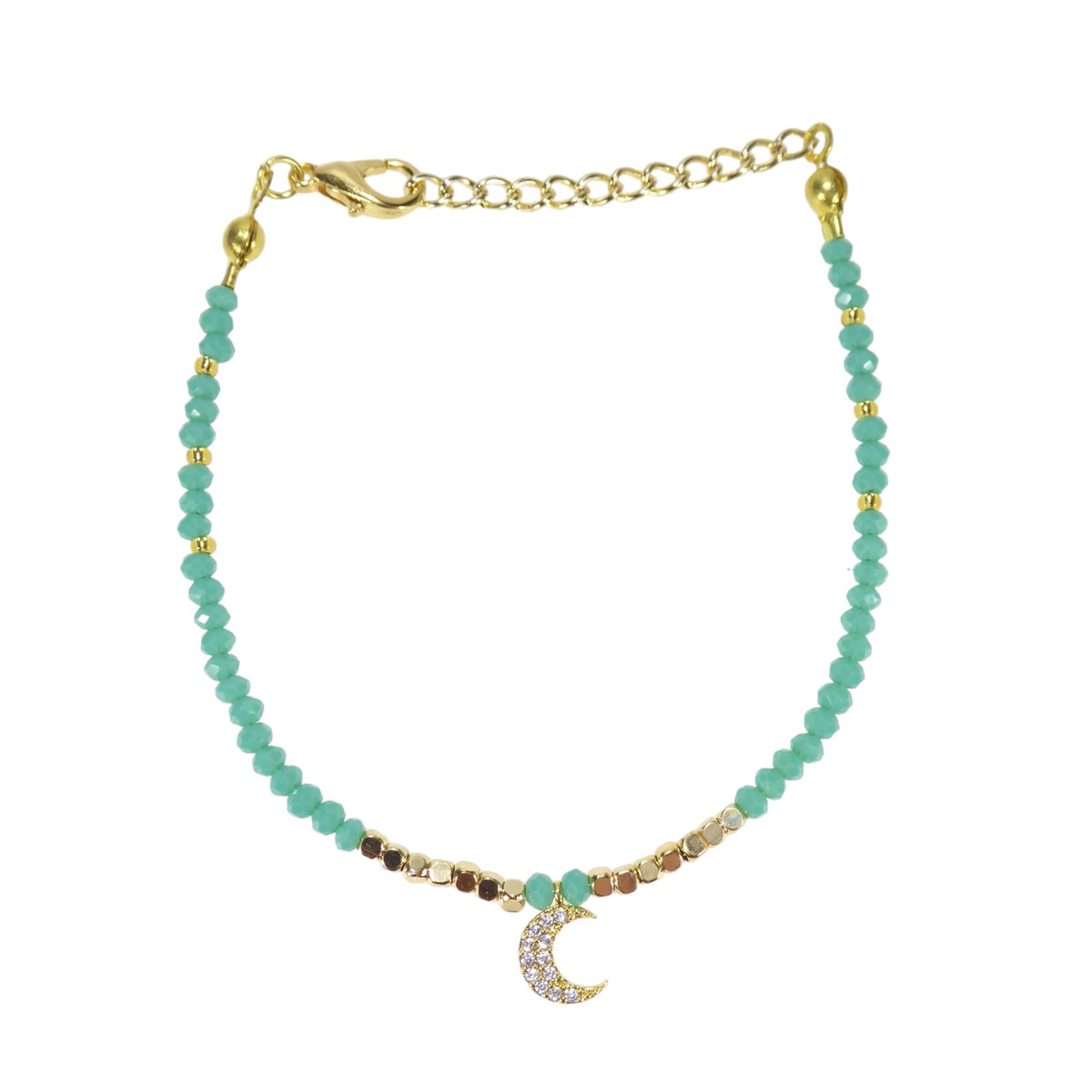 Moon Bead Bracelet, Gold Plated