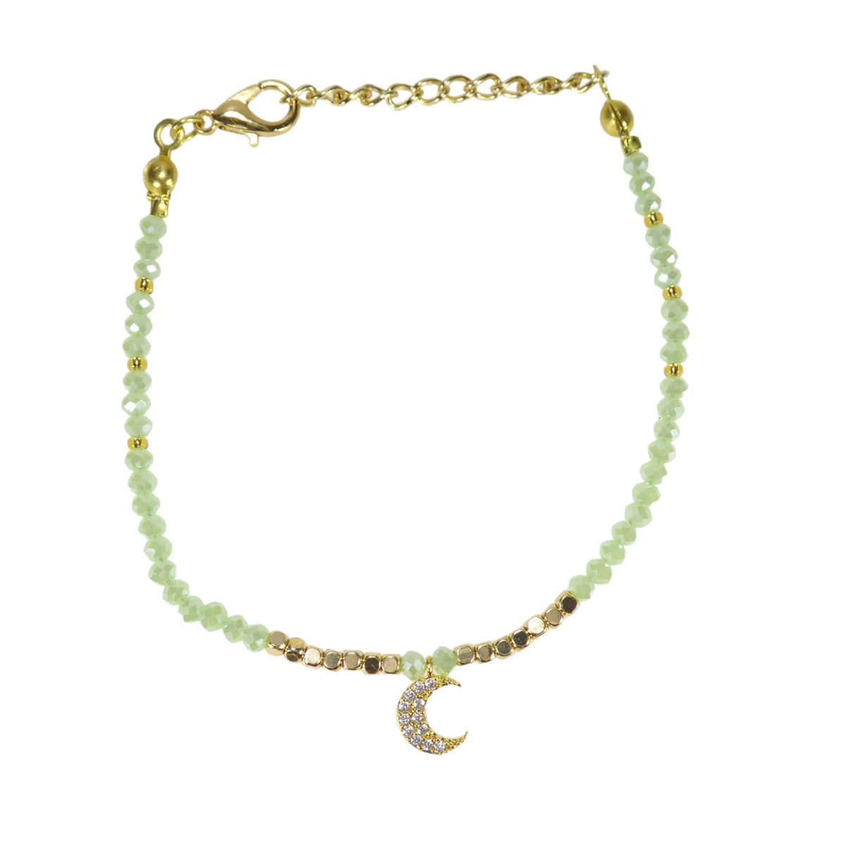 Moon Bead Bracelet, Gold Plated