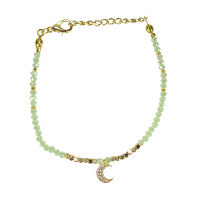 Moon Bead Bracelet, Gold Plated