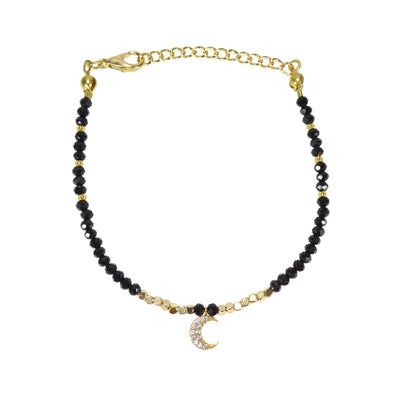 Moon Bead Bracelet, Gold Plated