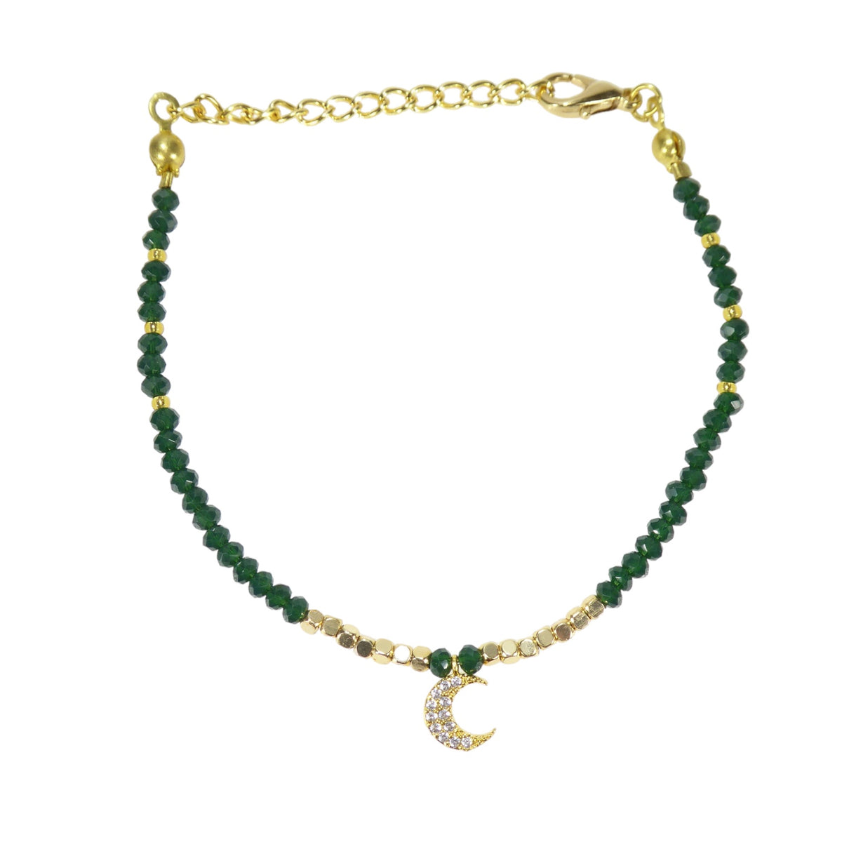 Moon Bead Bracelet, Gold Plated