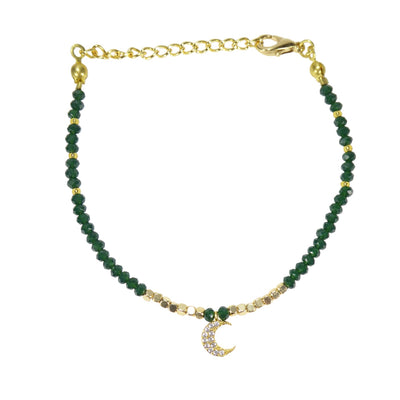 Moon Bead Bracelet, Gold Plated