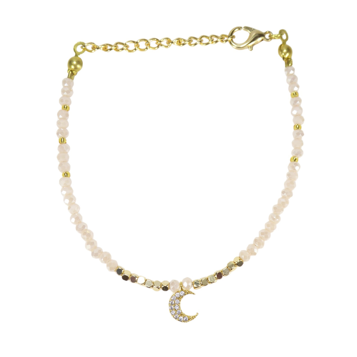 Moon Bead Bracelet, Gold Plated