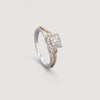 British Vintage Diamond Cluster Ring, 9ct Solid White & Rose Gold ( UK N  - US 6 )
