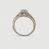 British Vintage Diamond Cluster Ring, 9ct Solid White & Rose Gold ( UK N  - US 6 )