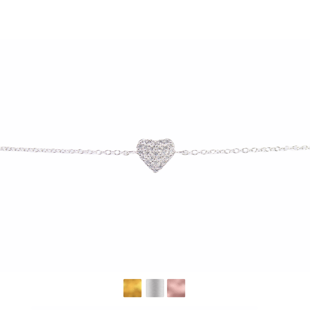Small Heart Bracelet Cz