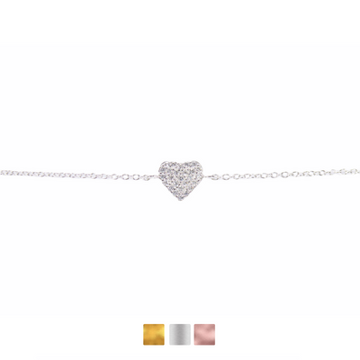 Small Heart Bracelet Cz