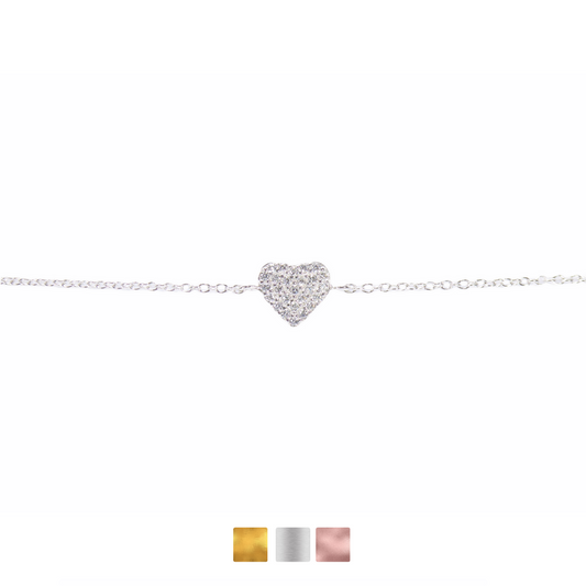 Small Heart Bracelet Cz