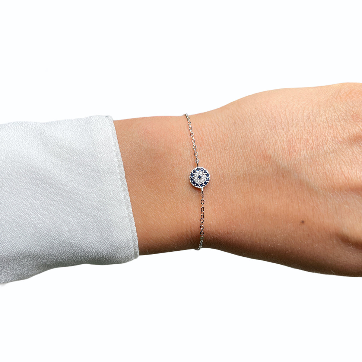 Blue Lucky Evil Eye Bracelet Cz