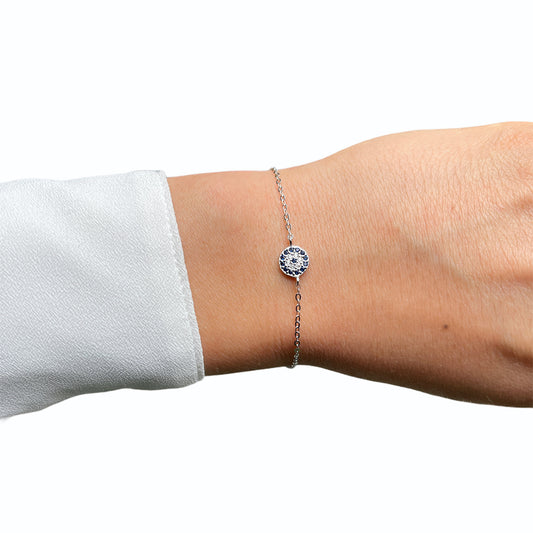 Blue Lucky Evil Eye Bracelet Cz