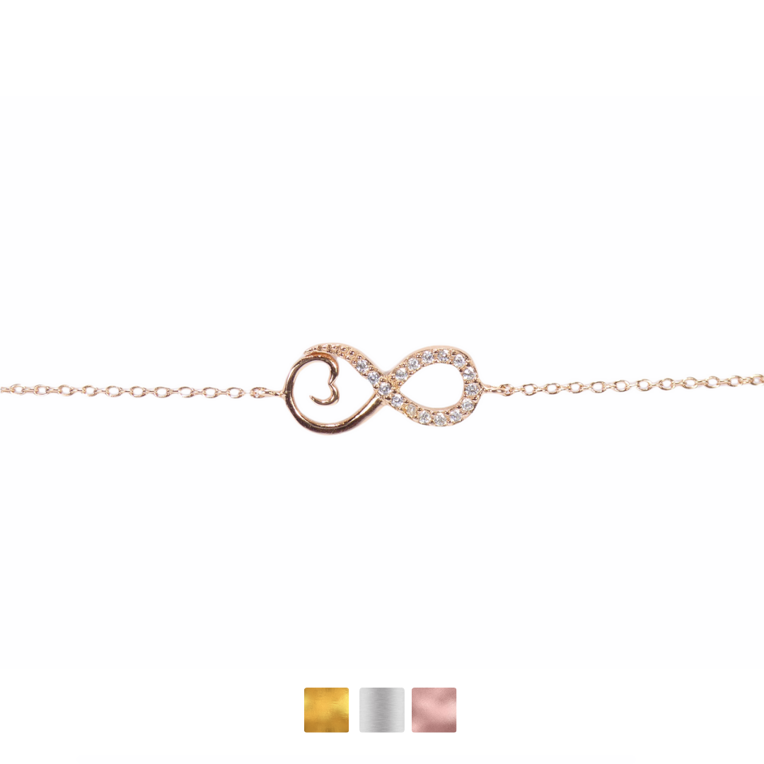 Infinity & Heart Bracelet Cz