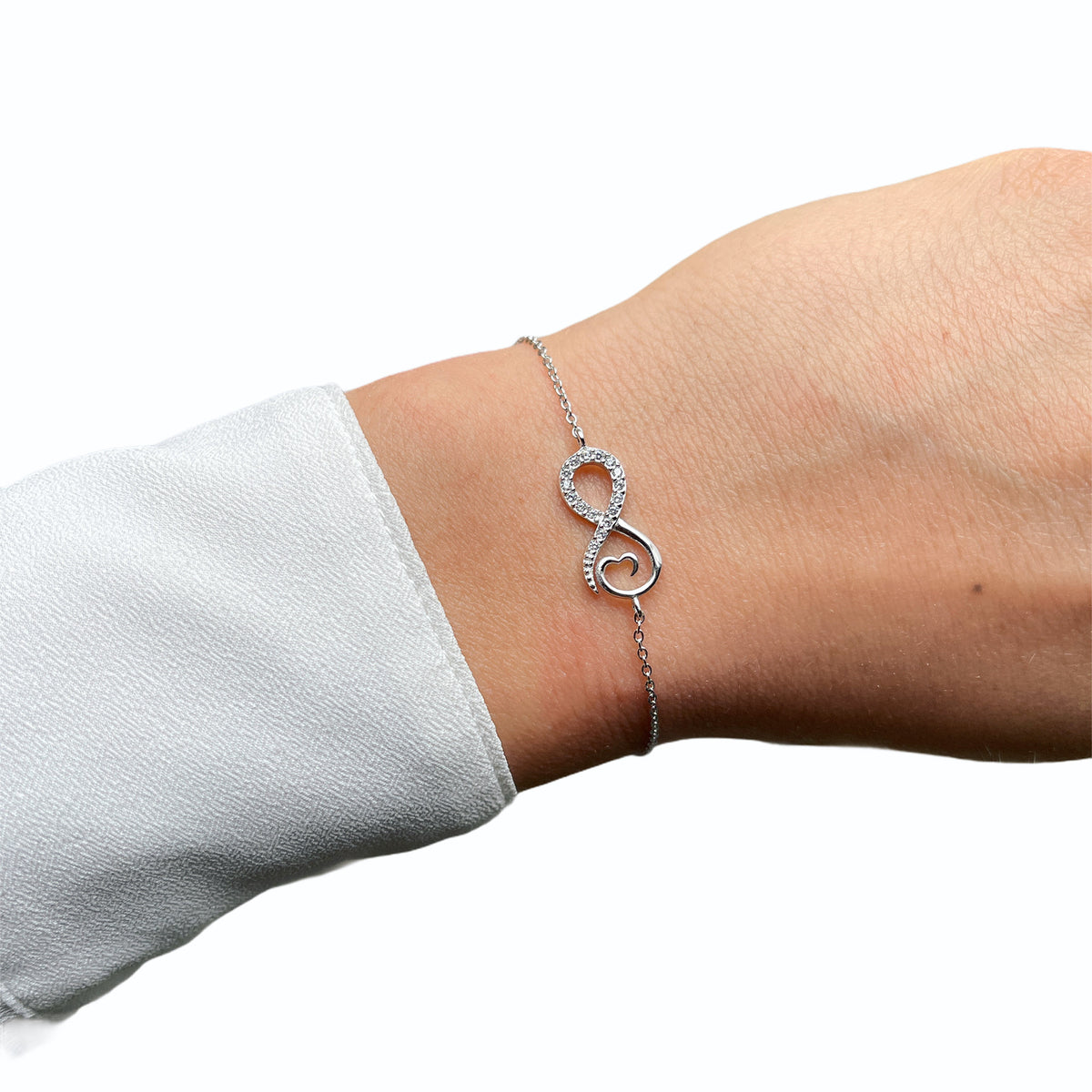 Infinity & Heart Bracelet Cz