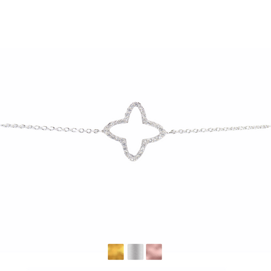 Sharp Clover Bracelet Cz