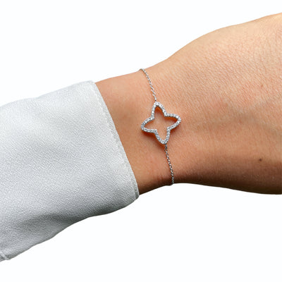 Sharp Clover Bracelet Cz