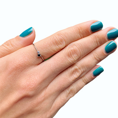 Double Stone Thin Rings
