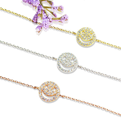Smiley Face Bracelet Cz
