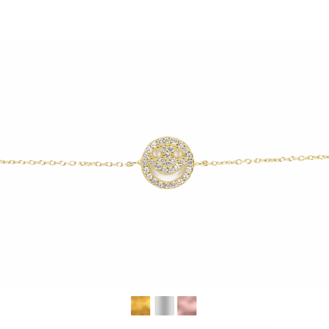Smiley Face Bracelet Cz