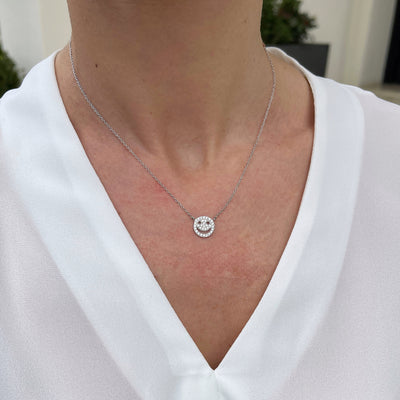 Smiley Face Cz Necklace