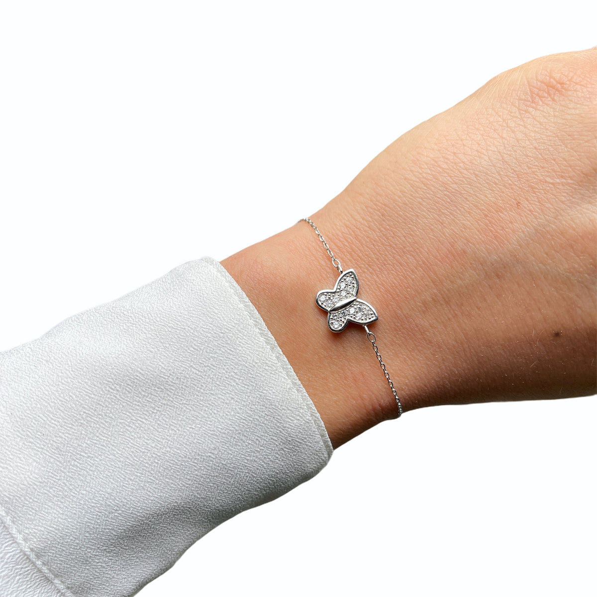 Small Butterfly Bracelet Cz