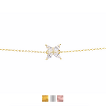 Four Stone Clover Bracelet Cz