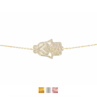 Large Hand Cz Bracelet