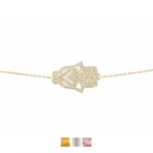 Large Hand Cz Bracelet