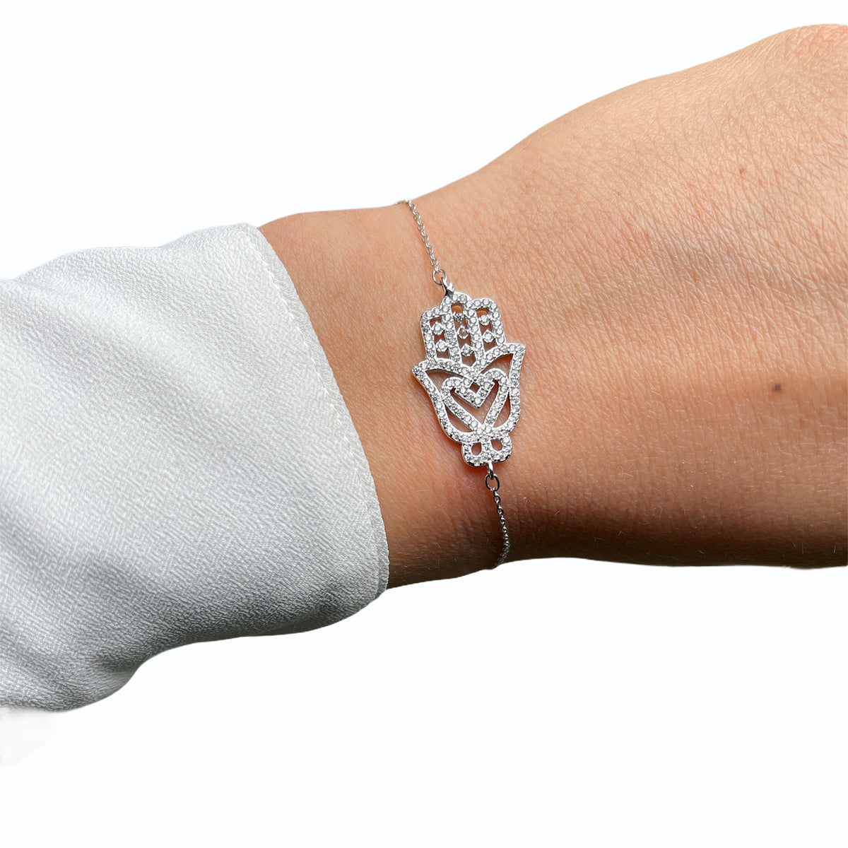 Large Hand Cz Bracelet
