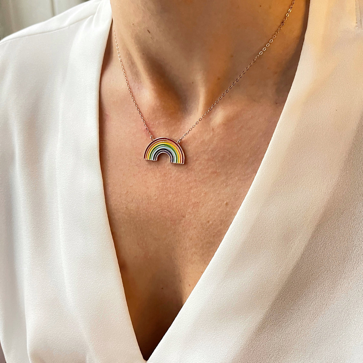 Rainbow Enamel Necklaces