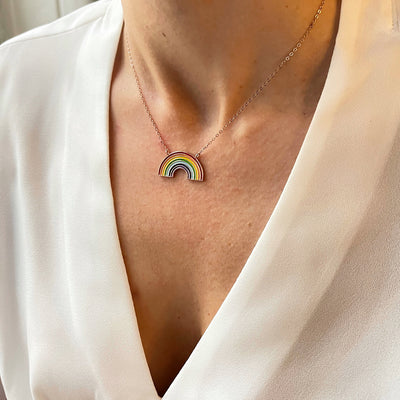 Rainbow Enamel Necklaces