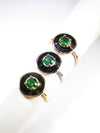 Emerald & Onyx Look Enamel Rings