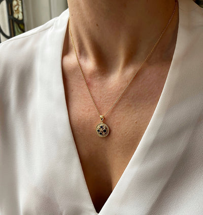 Blue Cz Disc Necklaces