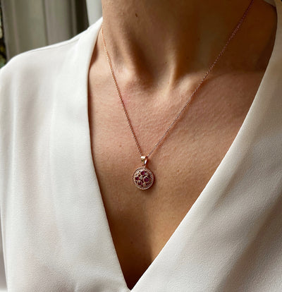 Red Stone Disc Necklaces