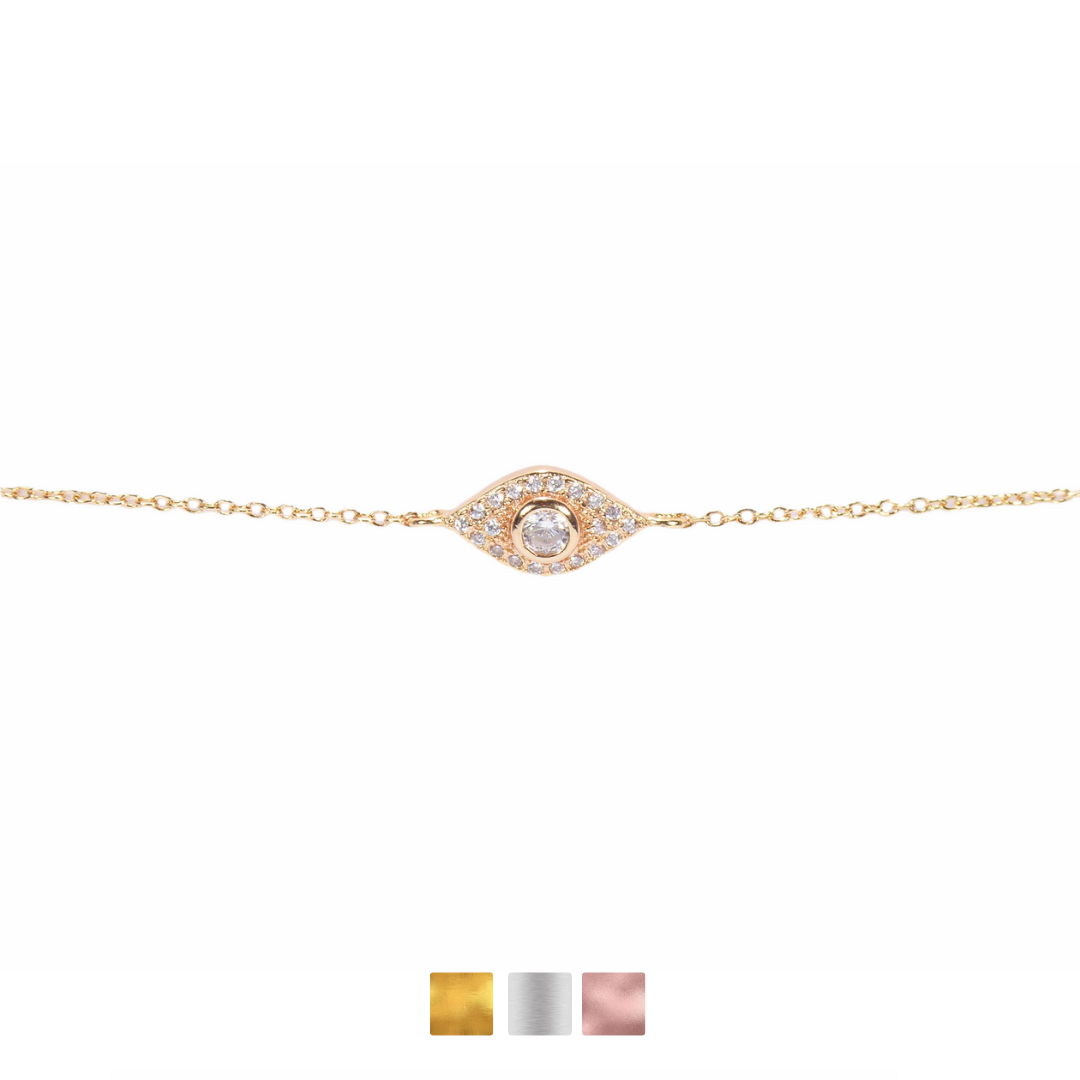 White Eye Bracelet CZ