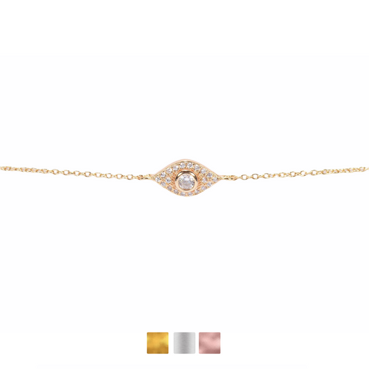 White Eye Bracelet CZ