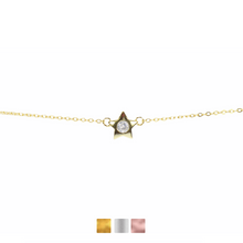 Single Stone Star Bracelet Cz