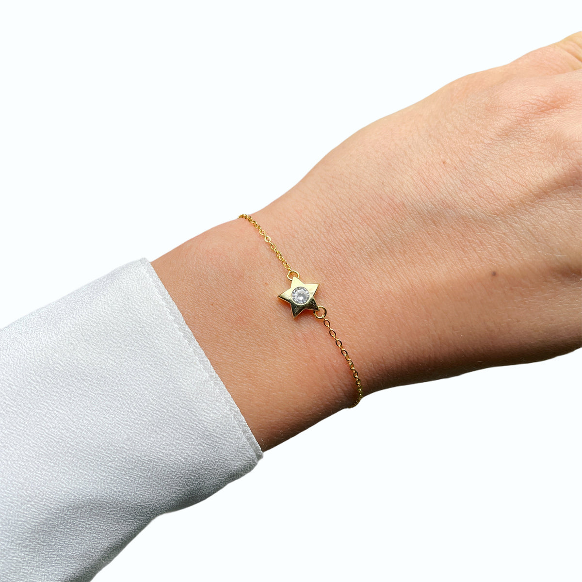 Single Stone Star Bracelet Cz