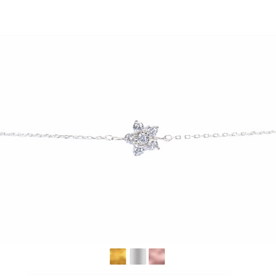 Five Stones Flower Bracelet Cz