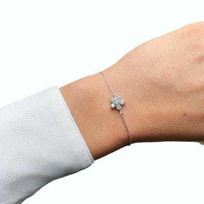 Five Stones Flower Bracelet Cz