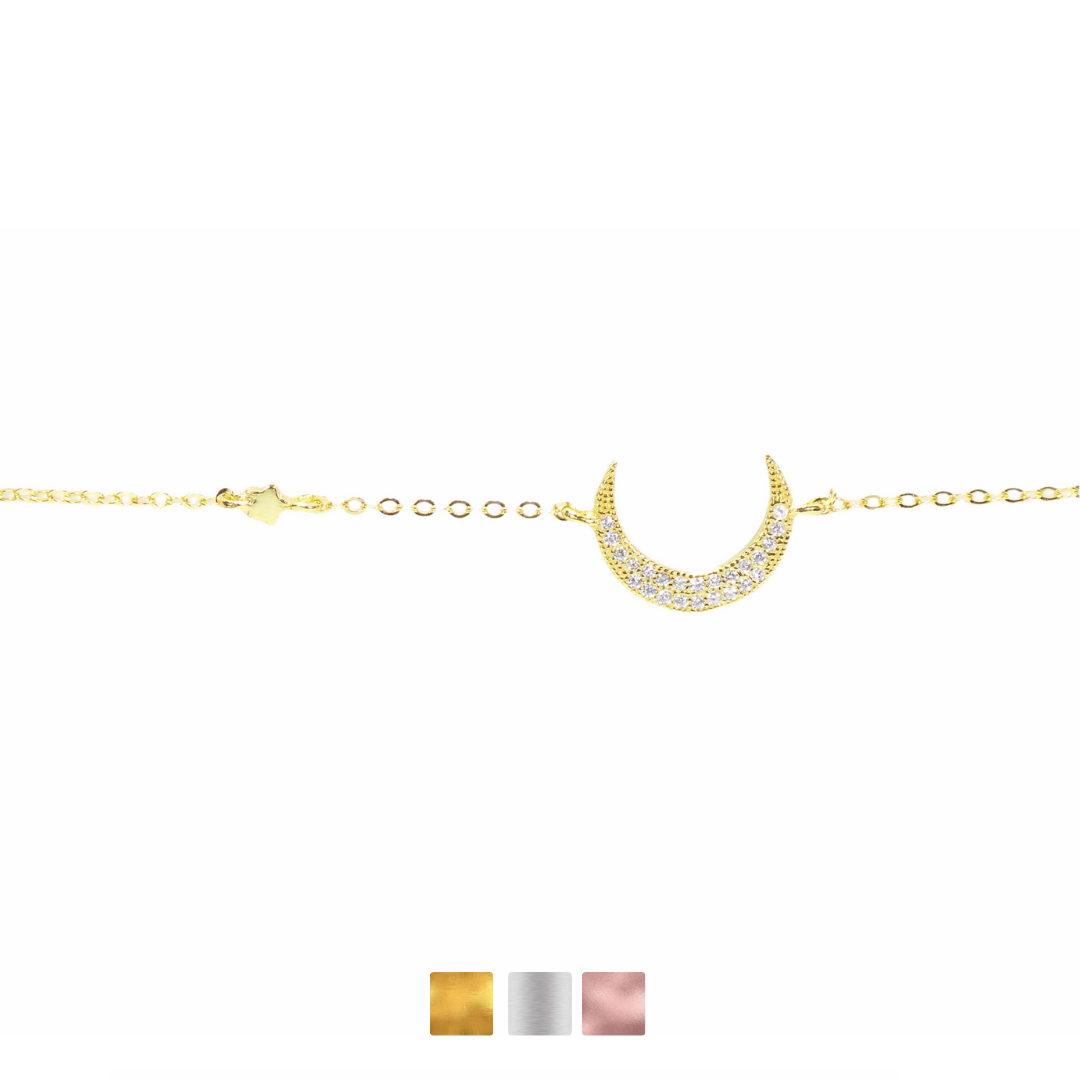 Moon & Star CZ Bracelet