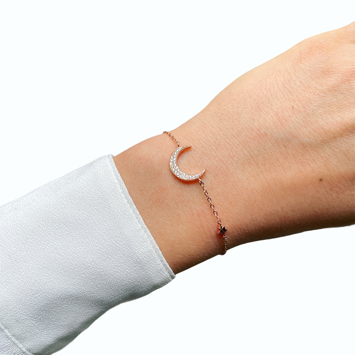 Moon & Star CZ Bracelet