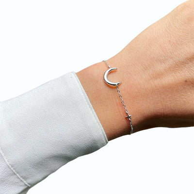 Plain Moon & Star Bracelet