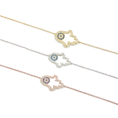 Hamsa Fatima Hand Evil Lucky Evil Eye Bracelet