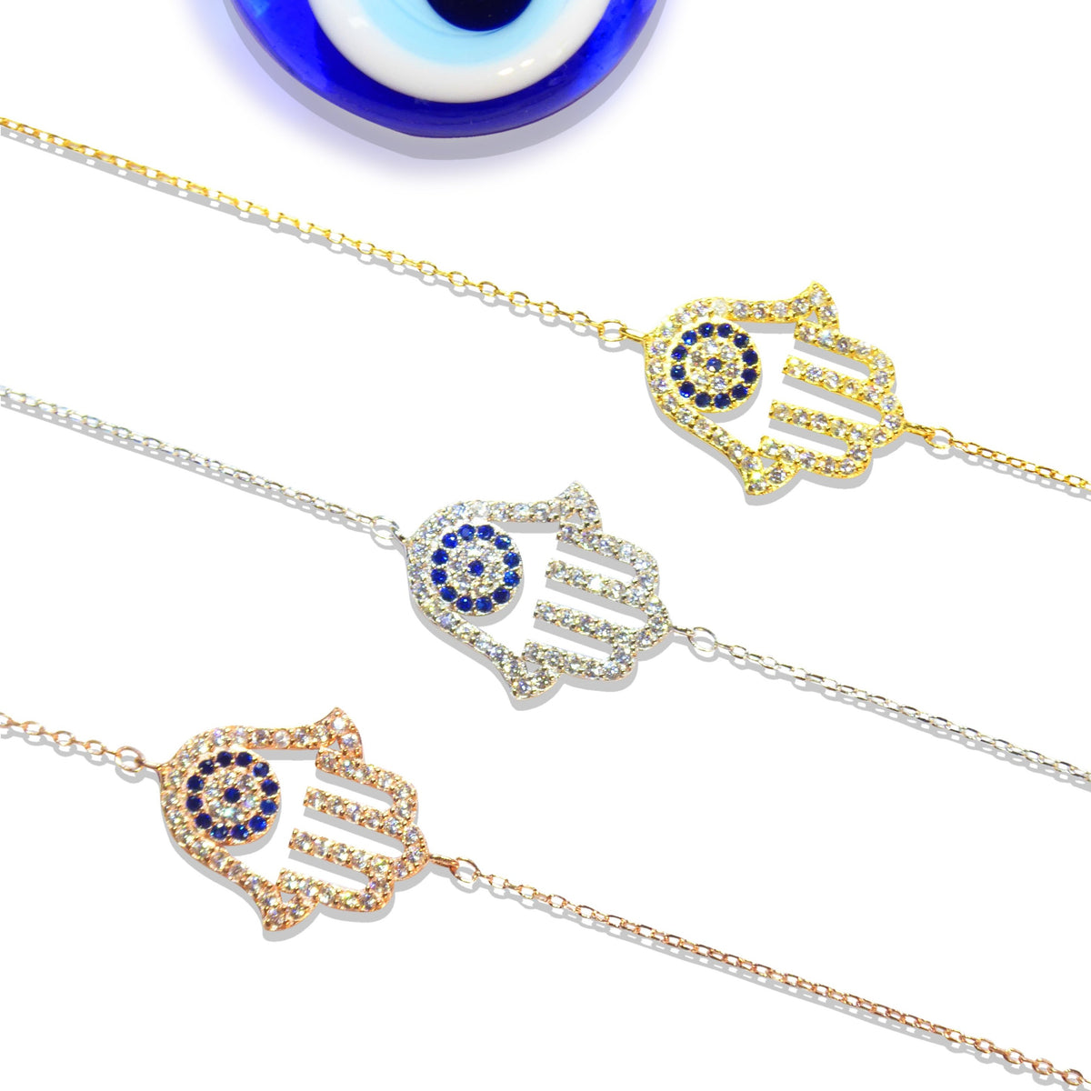 Hand & Eye Bracelet Cz