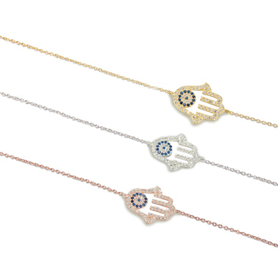 Hand & Eye Bracelet Cz