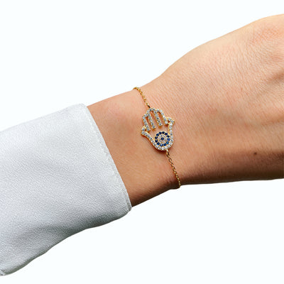 Hand & Eye Bracelet Cz
