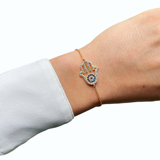 Hand & Eye Bracelet Cz